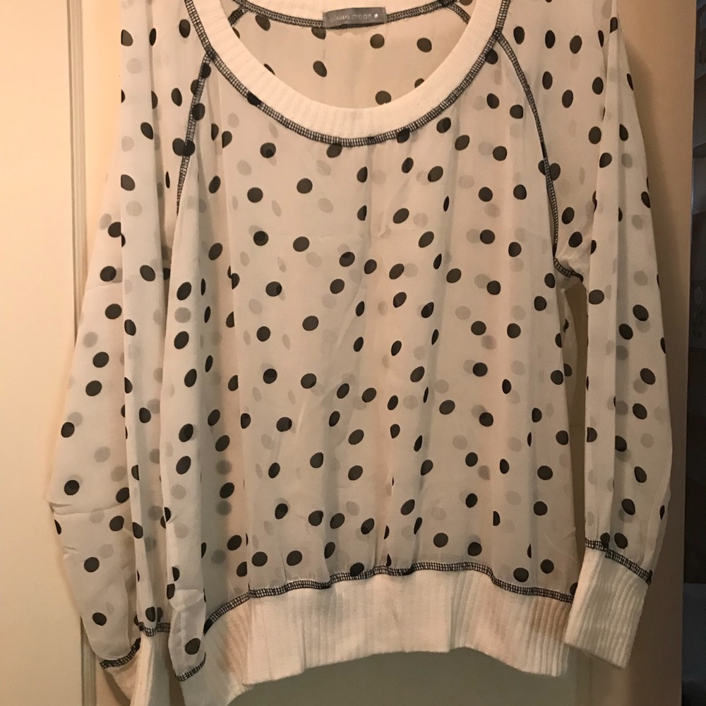 Nordstrom Sheer polkadot top